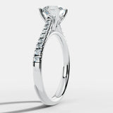 "Solace" 2.50 Carat Round Brilliant Cut Diamond Shoulders Platinum Engagement Ring HEERA DIAMONDS