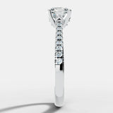 "Solace" 2.50 Carat Round Brilliant Cut Diamond Shoulders Platinum Engagement Ring HEERA DIAMONDS