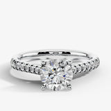 "Solace" 2.50 Carat Round Brilliant Cut Diamond Shoulders Platinum Engagement Ring HEERA DIAMONDS