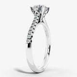 "Solace" 2.50 Carat Round Brilliant Cut Diamond Shoulders Platinum Engagement Ring HEERA DIAMONDS