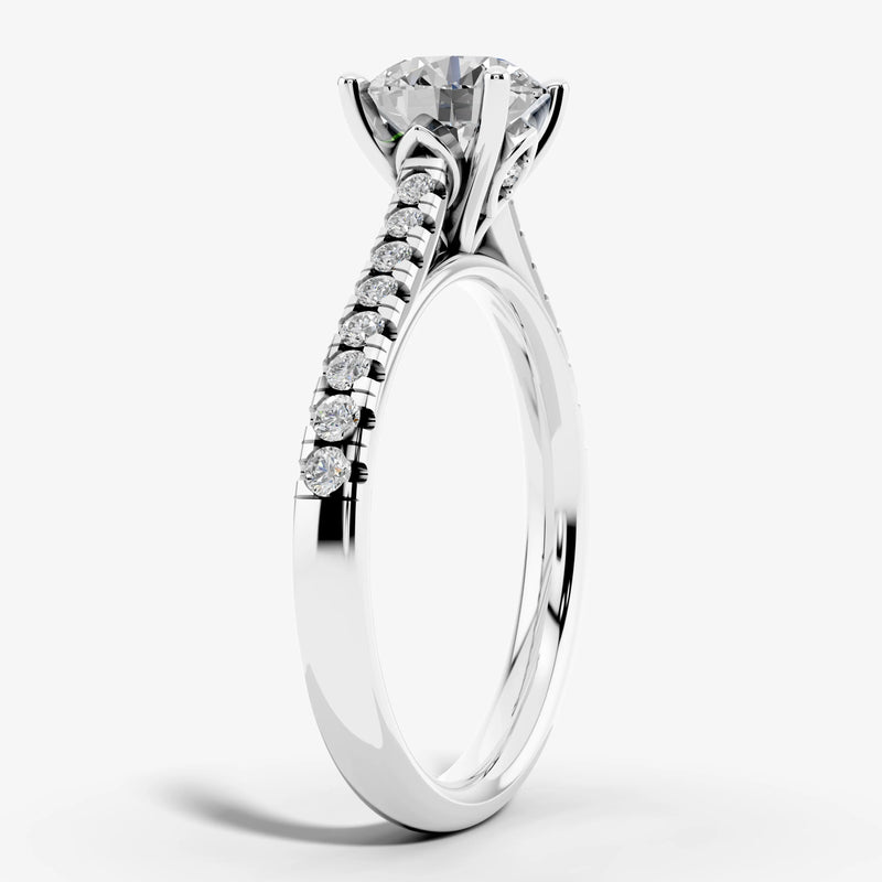 "Solace" 2.50 Carat Round Brilliant Cut Diamond Shoulders Platinum Engagement Ring HEERA DIAMONDS