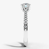 "Solace" 2.50 Carat Round Brilliant Cut Diamond Shoulders Platinum Engagement Ring HEERA DIAMONDS