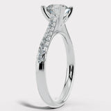 "Solace" 2.50 Carat Round Brilliant Cut Diamond Shoulders Platinum Engagement Ring HEERA DIAMONDS