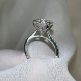 "Solace" 2.50 Carat Round Brilliant Cut Diamond Shoulders Platinum Engagement Ring - HEERA DIAMONDS