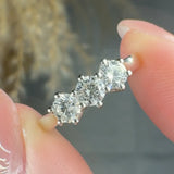 "Solaria" 0.63 Carat Round Cut Natural Diamond Trilogy Engagement Ring MDR4305