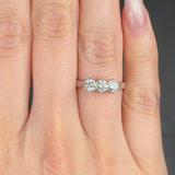 "Solaria" 0.63 Carat Round Cut Natural Diamond Trilogy Engagement Ring MDR4305