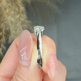 "Solaria" 0.63 Carat Round Cut Natural Diamond Trilogy Engagement Ring MDR4305