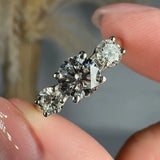 "Solira" 0.7 Carat Round Cut Trilogy Natural Diamond Engagement Ring HR1940