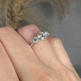 "Solira" 0.7 Carat Round Cut Trilogy Natural Diamond Engagement Ring HR1940