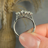 "Solira" 0.7 Carat Round Cut Trilogy Natural Diamond Engagement Ring HR1940