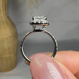 "Solmira" 1.51 Carat Cushion Cut Diamond Shoulder Engagement Ring HLR563 HEERA DIAMONDS