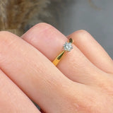 "Solvique" 0.20 Carat Round Cut Natural Diamond Solitaire Engagement Ring MDR969