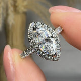"Sorin" 0.73 Carat Marquise Cut Lab Grown Diamond Shoulder Engagement Ring HM2031