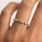 Sparkling Five 0.25 Carat Baguette Cut Diamond Wedding Band BBG300