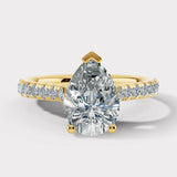 "Starry" 5 Carat Pear Shape Diamond Shoulder Engagement Ring HEERA DIAMONDS
