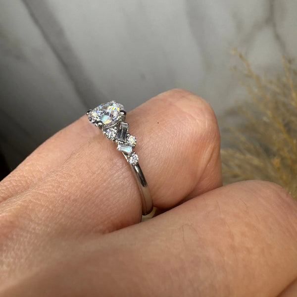 "Sterley" 1.5 Carat Round Cut Diamond Shoulder Engagement Ring HEERA DIAMONDS