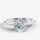 "Sunset" Solitaire 2.25 Carat Round Brilliant Cut Dual Tone Engagement Ring- White Gold