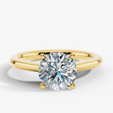 "Sunset" Solitaire 2.25 Carat Round Brilliant Cut Dual Tone Engagement Ring Render- Front View