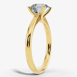 "Sunset" Solitaire 2.25 Carat Round Brilliant Cut Dual Tone Engagement Ring Render- Side View