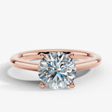 "Sunset" Solitaire 2.25 Carat Round Brilliant Cut Dual Tone Engagement Ring- Rose Gold
