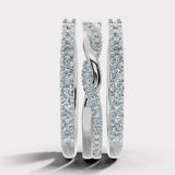 "Suri" 1.10ct Micro Set Diamond Triple Stack Half Eternity Ring ET38