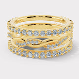 "Suri" 1.10ct Micro Set Diamond Triple Stack Half Eternity Ring ET38