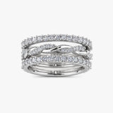 "Suri" 1.10ct Micro Set Diamond Triple Stack Half Eternity Ring ET38