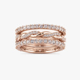 "Suri" 1.10ct Micro Set Diamond Triple Stack Half Eternity Ring ET38