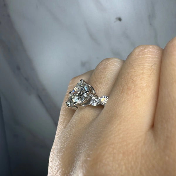 "Symphony" Round Cut Diamond Shoulder Engagement Ring DSRB10 HEERA DIAMONDS