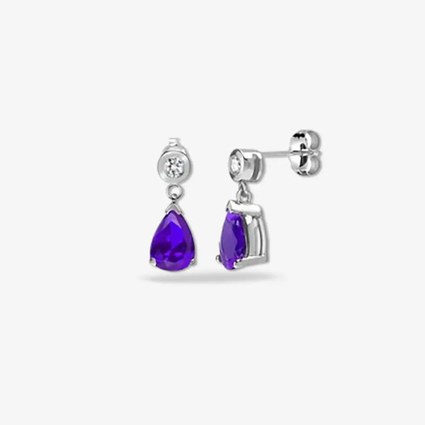 TANZANITE DROP EARRINGS IN 9K WHITE GOLD HEERA DIAMONDS