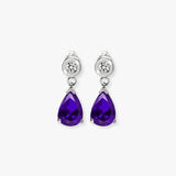 TANZANITE DROP EARRINGS IN 9K WHITE GOLD