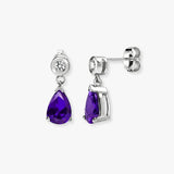 TANZANITE DROP EARRINGS IN 9K WHITE GOLD