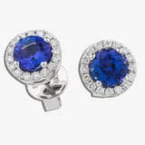 TANZANITE HALO STUD EARRINGS HEERA DIAMONDS
