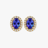 TANZANITE HALO STUD EARRINGS