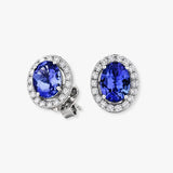 TANZANITE HALO STUD EARRINGS