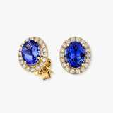TANZANITE HALO STUD EARRINGS