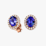 TANZANITE HALO STUD EARRINGS