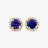 TANZANITE HALO STUD EARRINGS