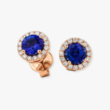 TANZANITE HALO STUD EARRINGS