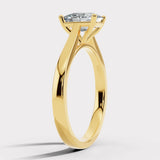 "Taylor" Solitaire 4 Carat Radiant Elongated Cushion Cut Yellow Gold Engagement Ring