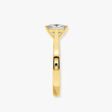 "Taylor" Solitaire 4 Carat Radiant Elongated Cushion Cut Yellow Gold Engagement Ring