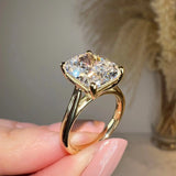 "Taylor" Solitaire 3.00 Carat Radiant Elongated Cushion Cut Yellow Gold Engagement Ring - HEERA DIAMONDS