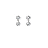 Tender White Topaz Earrings - Double Drop Hot Diamonds