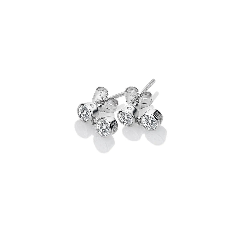 Tender White Topaz Earrings - Double Drop Hot Diamonds