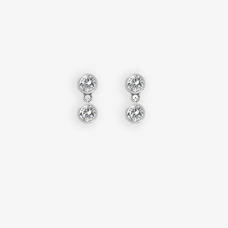 Tender White Topaz Earrings - Double Drop Hot Diamonds