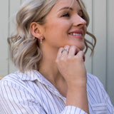 Tender White Topaz Earrings - Triple Drop Hot Diamonds