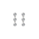 Tender White Topaz Earrings - Triple Drop Hot Diamonds