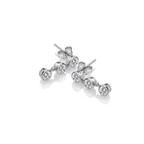 Tender White Topaz Earrings - Triple Drop Hot Diamonds
