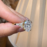 "Tiana" Oval Cut 2 Carat Diamond Shoulder 18K Yellow Gold Engagement  DSOC08 HEERA DIAMONDS
