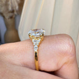 "Tiana" Oval Cut 2 Carat Diamond Shoulder 18K Yellow Gold Engagement  DSOC08 HEERA DIAMONDS